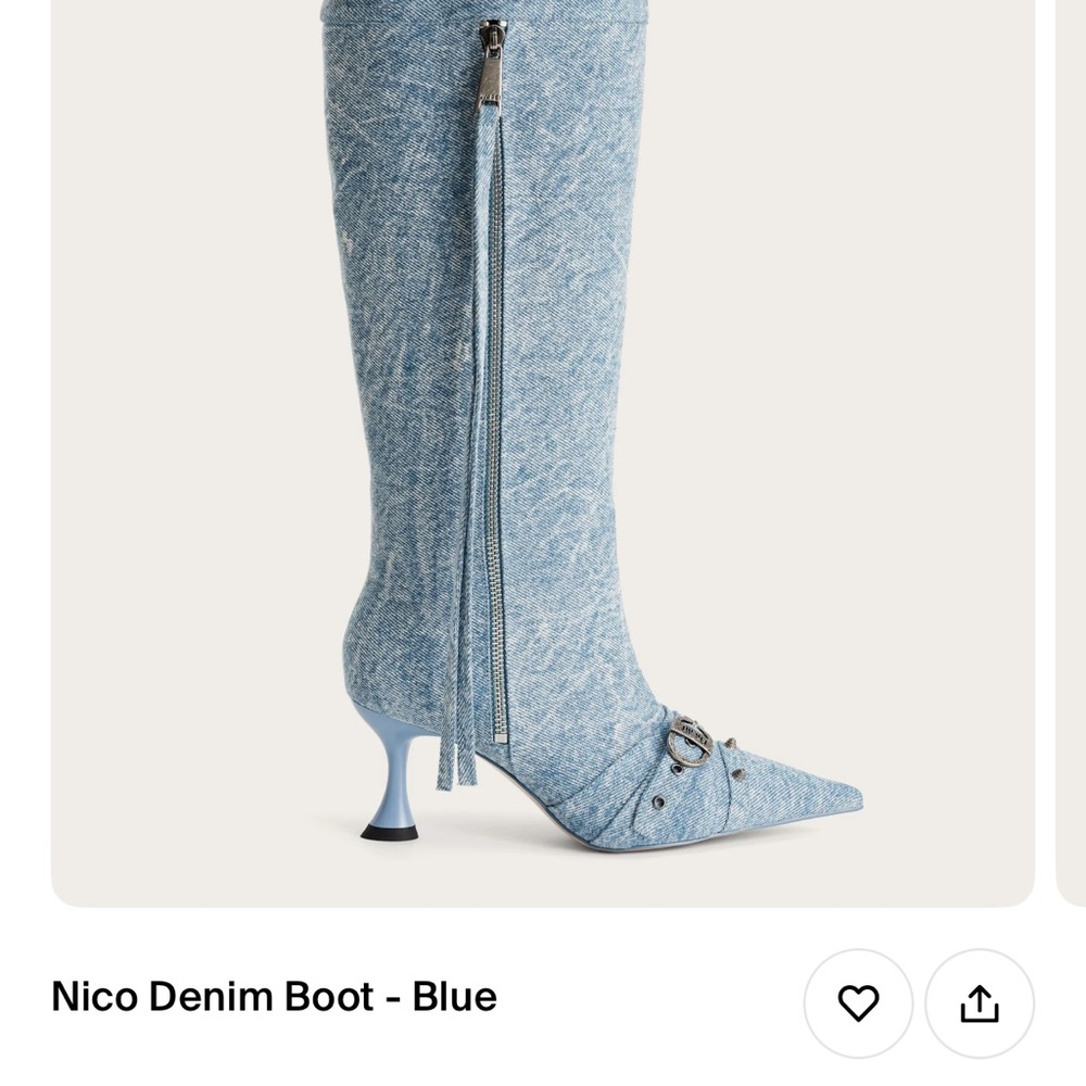 Stylish Blue Denim Knee-High Boots